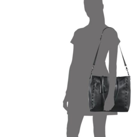 LOEFFLER RANDALL Studded Tan Leather Tote Tassels and tonal - Picture 7 of 16